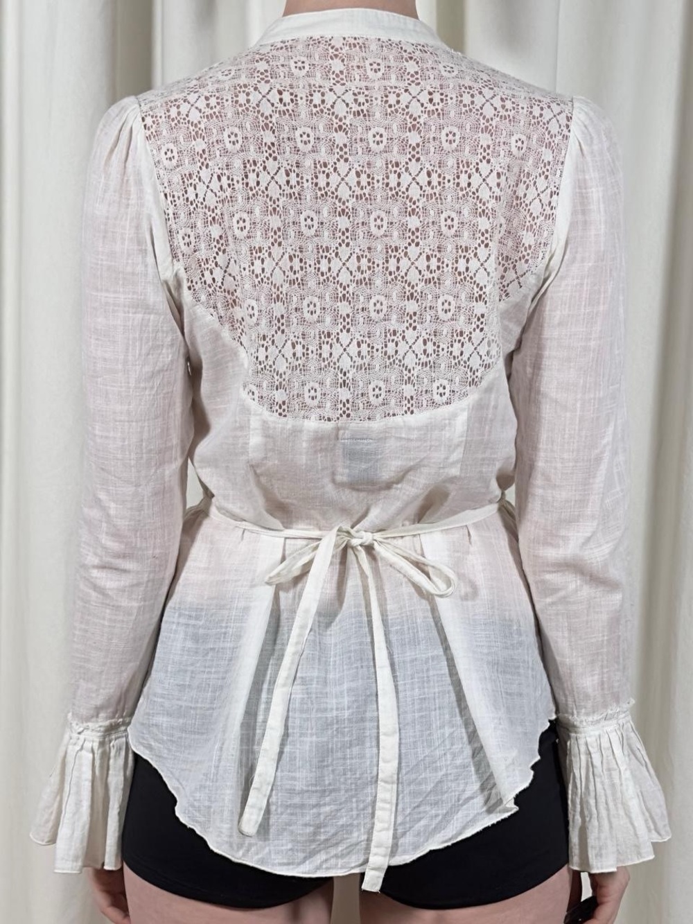 Vintage Free People Gauzy Lace Blouse - Picture 4 of 7